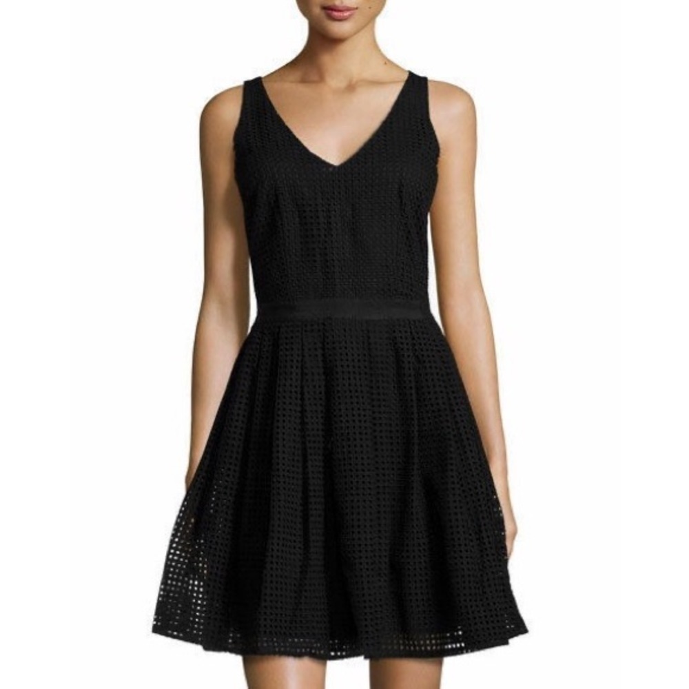JOIE Creneau Eyelet V-Neck Fit & Flare Dress EUC